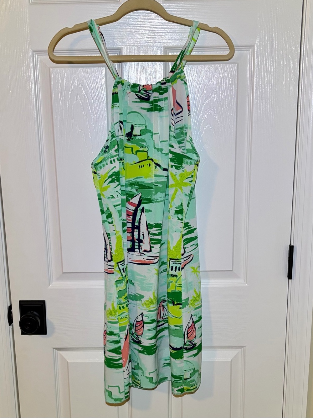 crown & ivy Green Multi Sailboat Print Sundress